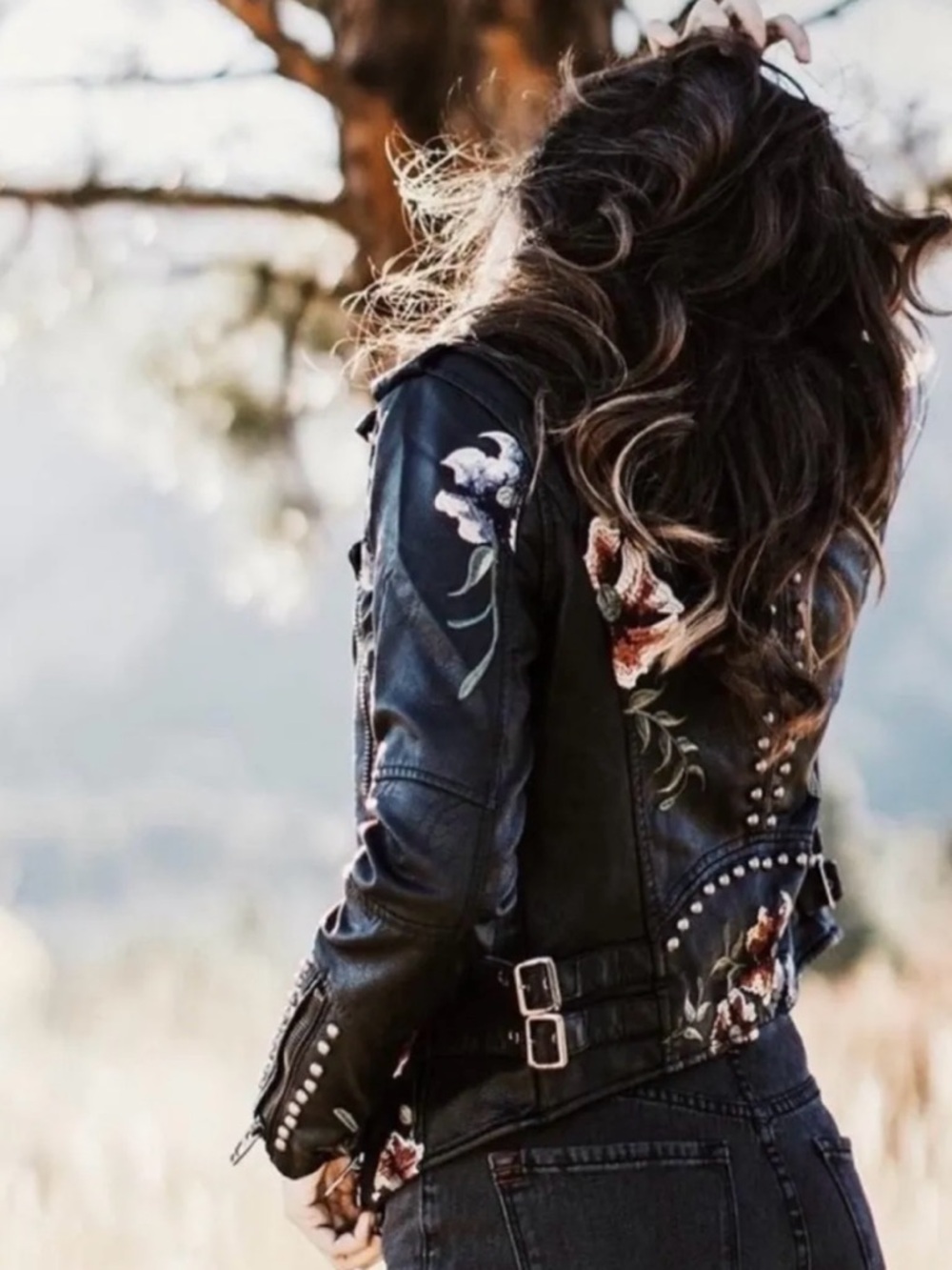 BLANK NYC faux Leather
Embroidered Floral Moto Jacket NWT - Picture 3 of 12